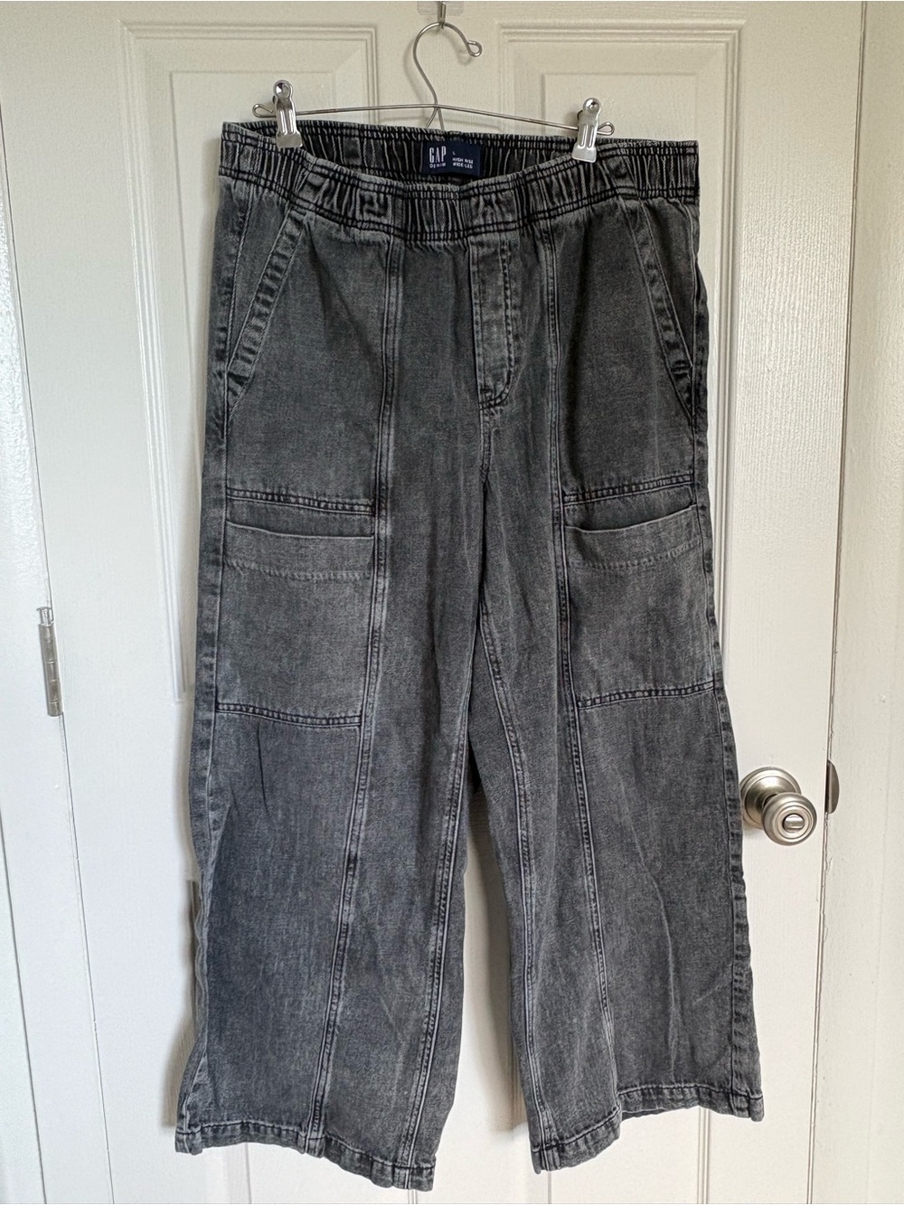 Gap Denim black high-rise wide-leg jeans size large